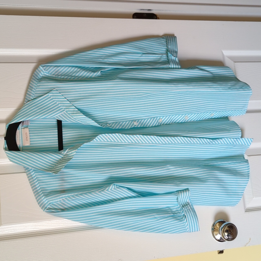 Chico's button up striped shirt